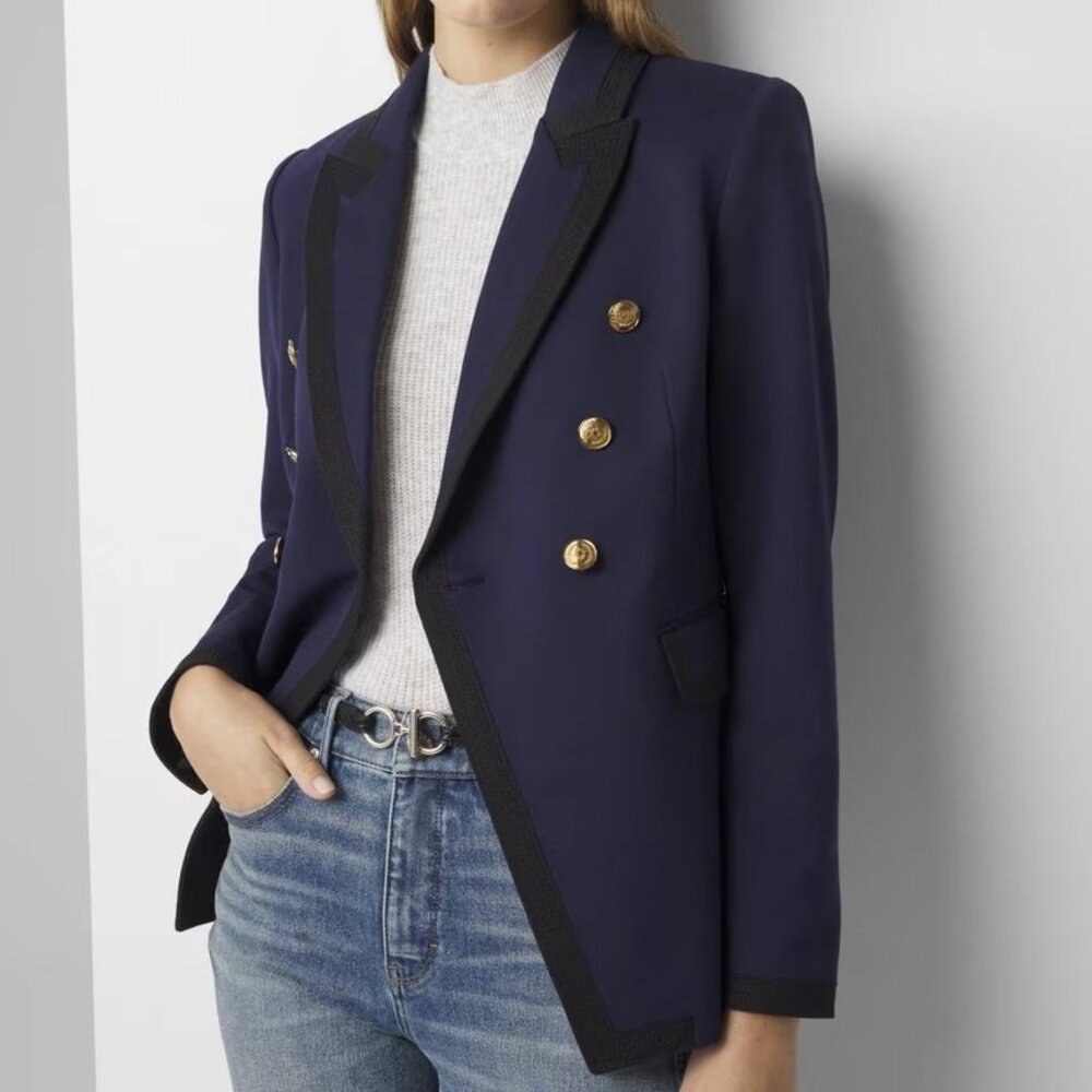 NWT White House Black Market - Colorblocked Studio Blazer- Officer Blue - Size 0